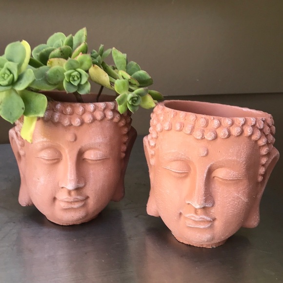 Set of 2 New Buddha Planters - Picture 3 of 14